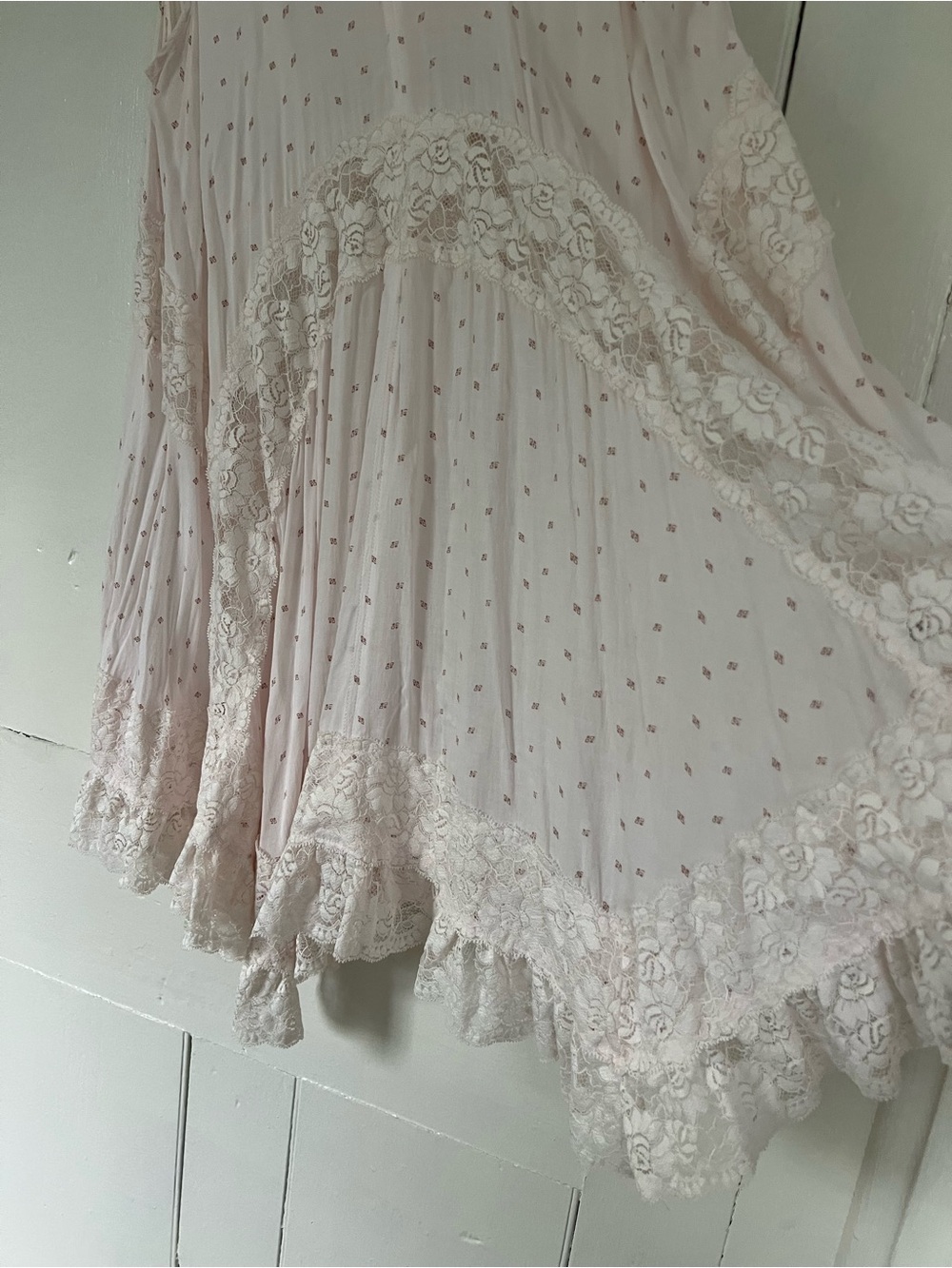 Free People Blush Pink Lace-Trim Mini Dress - Picture 10 of 10